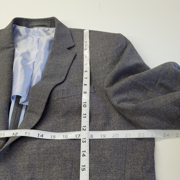 Carl Gross Mens Gray Wool Two Button Blazer Jacket 44R Unstructured Sportcoat - Picture 8 of 12